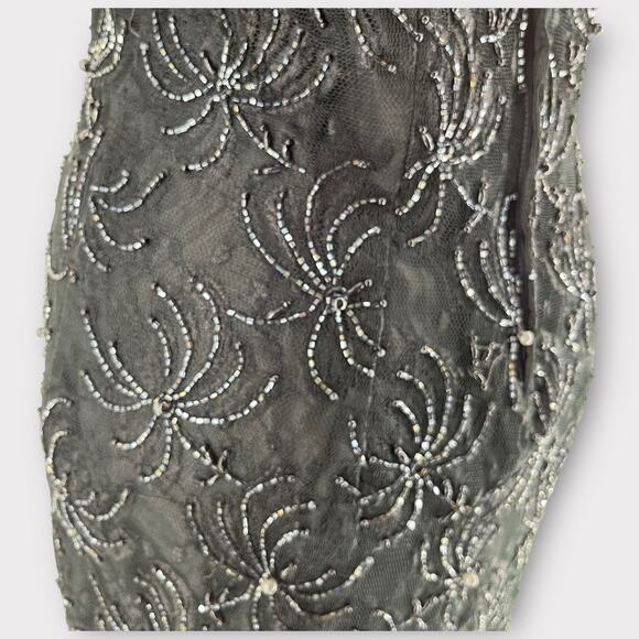 Vintage Y2K Beaded Black Beaded Spider Deco Dress Goth 8 Robert Anthony - Picture 2 of 11